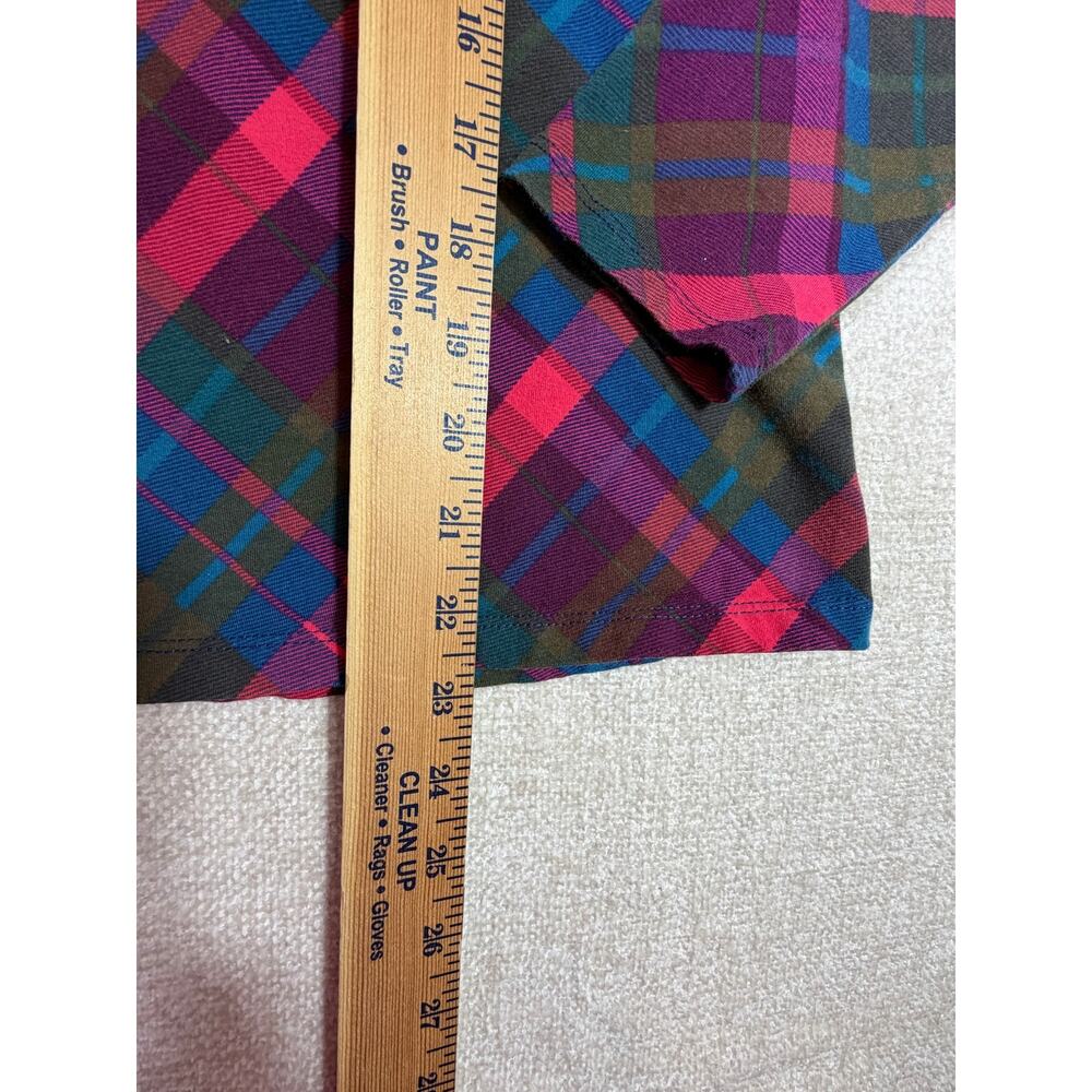 Talbots Lot of 2 Women Med Plaid Turtleneck Shirt Red Green Preppy Pullover Knit - Picture 6 of 10
